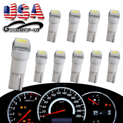 

10 x T5 5050 SMD Cool White Car Wedge LED Bulb Instrument Dashboard Gauge Lights