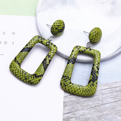 

EK625 2019 New Big Round Drop Earrings for Women Punk Vintage Oversize Big Statement Earrings Snake Skin Party Jewelry Oorbellen