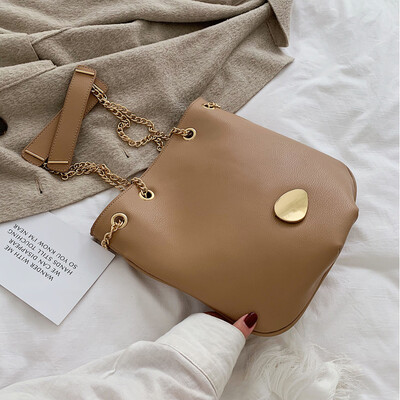 

Texture French minority small bag womens bag new 2019 small bucket bag messenger bag foreign style Joker simple