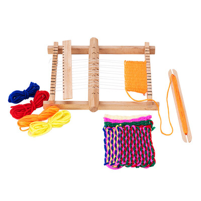 

PH PANDAHALL 1 Set Wooden Knitting Looms with Yarns Warp Weft Adjusting Rods&Combs&Shuttles