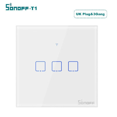 

SONOFF T1 Intelligent Switch EUUK AC 100-240V 123 Gang TX Series WIFI Wall Switch 433Mhz RF Remote Controlled Wifi Switch Intel