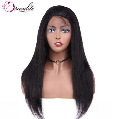 

Kinky Straight Virgin Brazilian Hair Full Lace Front Human Hair Wigs Coarse Yaki 100 Human Hair Lace Wigs for Women