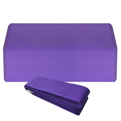 

1pcs EVA Yoga Blocks 1pcs Cotton Yoga Strap Stability Blocks Yoga Strap Set for Yoga Pilates Meditation