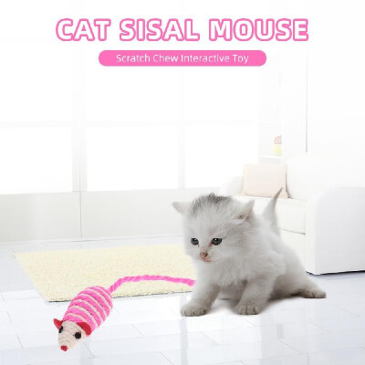 

Cat Toy Sisal Mouse Cat Scratch Chew Interactive Toy for Cat Kitten Pet