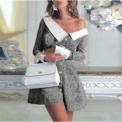 

Women Bodycon Elegant Long Sleeves Casual Party Evening Cocktail Short Dress US