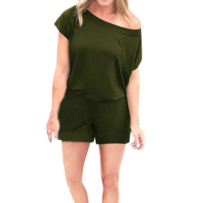 

Starmoon Women Short Sleeve Waist Drawstring Short Playsuit Rompers Jumpsuit