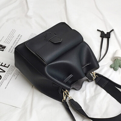 

2019 Korean version of the new retro rope bucket bag simple leisure single shoulder bag 100 students oblique satchel