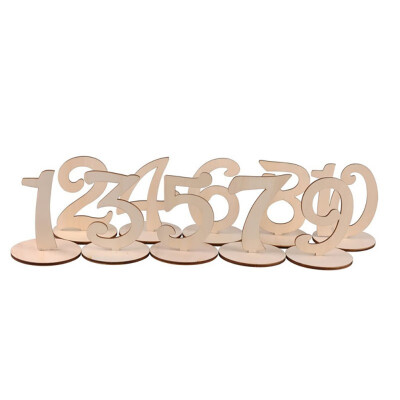 

10PCS Creative Wood Digital Place Card Wooden Table Numbers Rustic Holder Birthday Party Wedding Banquet Decoration Event Party