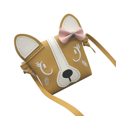 

Children Handbag For Girl Cute Bowknot Dog Shoulder Bag Baby Purse PU Leather Messenger Bag Kid Crossbody Bag Wallet T20