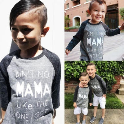 

Casual Toddler Baby Kids Boys AINT NO MAMA Cotton Long Sleeve Tops T-shirt Tees Clothes