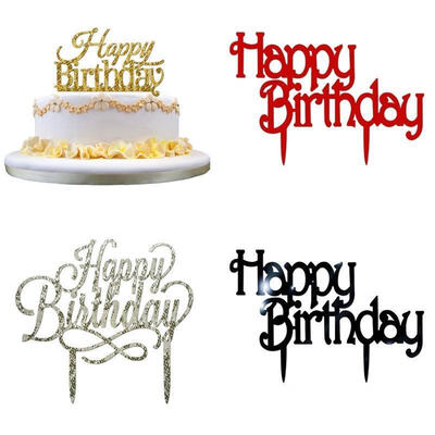 

Birthday Cake Card Topper Happy Birthday Party Supplies Acrylic Fashion Decorations