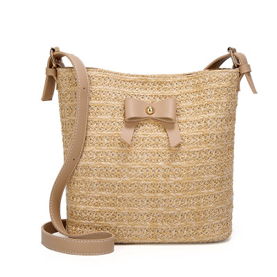 

2019 New Style Handbags Summer Bow Womens Bohemian Woven Handbag Shoulder Beach Bag Casual Tote Straw Wicker