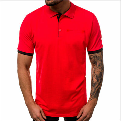 

New Style Men Shirt Plain Top Casual Short Sleeve V-Neck Sport T-shirt Tee
