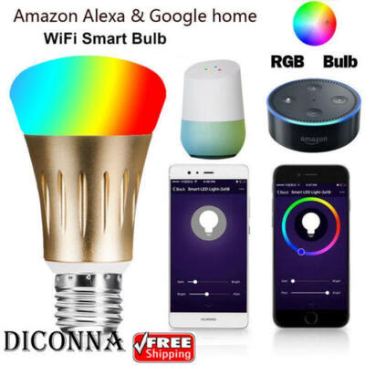 

WiFi Remote Control Smart LED Bulb 7W E27 RGB Light For echo Alexa Google Home