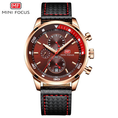

MINI Focus MF0017G Casual Mens 41mm Waterproof Sports Leather Strap Watch