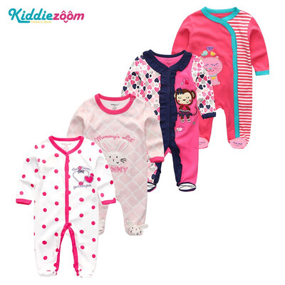 

Kiddiezoom 4PCS Newborn 0-12M Baby Boys Clothes 100Cotton Rompers Clothing Sets Babywear Bodysuits Baby Girls Clothes Outwear