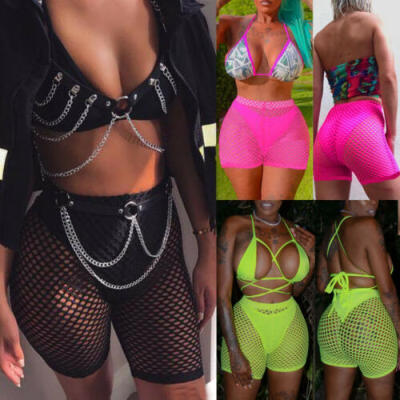 

New Women Ladies Sporty Fishnet Mesh Legging cycling Shorts hot pants Stockings