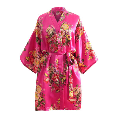 

Toponeto Women Sexy Print Blossom Kimono Dressing Gown Bath Robe Lingerie Nightdress