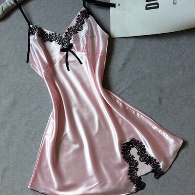 

Sexy Lingerie Women Silk Lace Robe Dress Nightdress Sleepwear Kimono Pyjamas Set