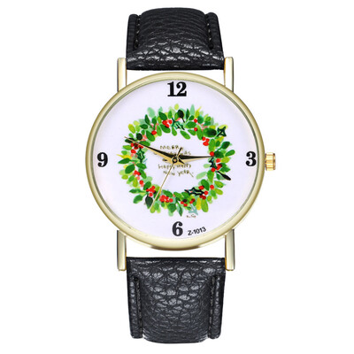 

Fashion Christmas Gift Men And Women Students Watch Christmas Tree Snoman Deer Santa Claus Quartz Watch &Ff