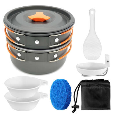 

Outdoor Camping Portable Pot Cookware Set Hiking Travel Picnic Tableware