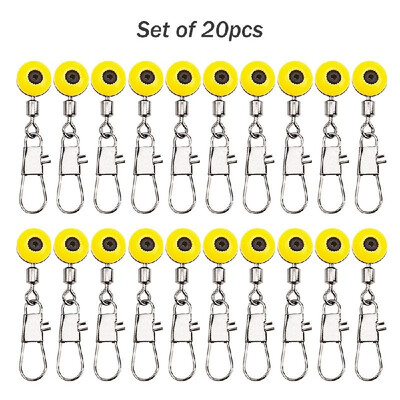 

20Pcs Fishing Space Beans Rolling Swivel Float Connectors Running Beads Snap Links Swivels Fishing Accessories