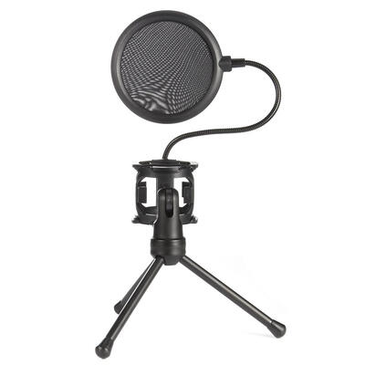 

Adjustable Mini Portable Table Tops Microphone Tripod with Anti-Spray Net
