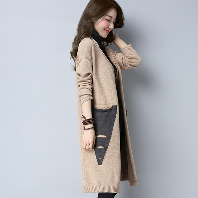 

Sweater women 2018 fall new autumn winter cardigan Korean version of the sweater knitted sweater loose in the long style