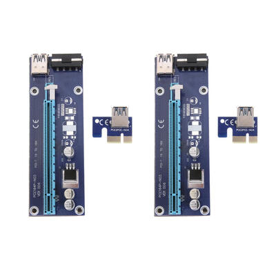 

2pcs PCI Express Riser Card 1x To 16x USB30 4pin Cable for Bitcion Miner
