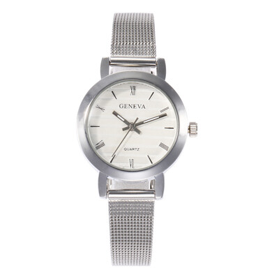 

New fine strap with simple Roman scale quartz watch female fashion ladies alloy mesh belt wrist watch