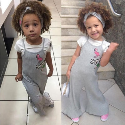 

Kids Girls Tops Flamingo Printed Wide Leg Knitted Pants Outfit Set