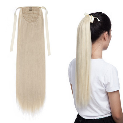 

One Piece Tie Up Ponytail Clip in Hair Extensions Hairpiece Binding Pony Tail Extension for Girl Lady Woman