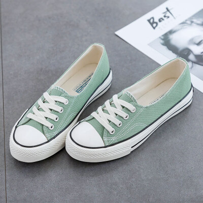 

canvas shoes women2019 summer new students Korean shallow white shoes womens all-in-one summer breathable skate shoes