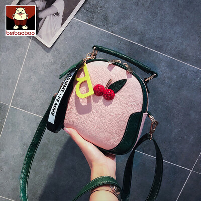 

Texture bag women 2019 summer new Korean fashion color messenger bag cherry small round bag