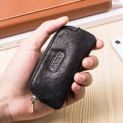 

Pabin pabin key bag vegetable tanned layer leather car key bag multi-function coin purse unisex small bag PB517 black