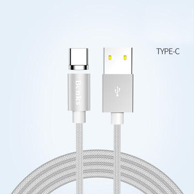 

Benks 12m Magnetic Charger USB Cable Type C Lightning Mobile Phone Fast Charging Nylon Cable For Samsung IPHONE -MICRO USB