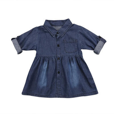 

Cute Toddler Kids Baby Girls Toddler Denim Jeans Casual Dress Long Sleeve Fashion Clothes