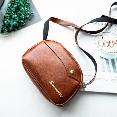 

Bag Fashion Women Casual Girls Shoulder Female Bag Oil Wax Skin Single Phone Letter Sequined Messenger Small Crossbody Bags