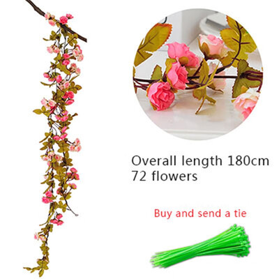 

FUNNYBUNNY Fake Rose Vine Flowers Plants Artificial Flower Hanging Rose Ivy Home Hotel Office Wedding Party Garden Craft Decor