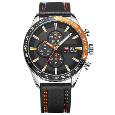 

BOFUTE Male Watches Sports Watch Quartz Watches Three Eyes Six Needles Luminous Calendar Waterproof Genuine Leather Strap 0029G