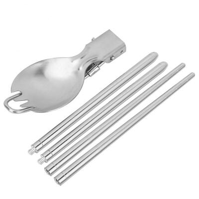 

Greensen Camping Folding Stainless Steel Spoon&Chopstick Foldable Outdoor Tableware Cutlery