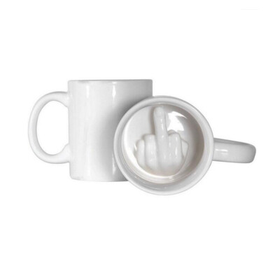 

Funny Spoof Creative Middle Finger Ceramic Cup White