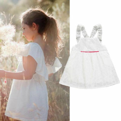 

US Infant Baby Girl Sundress Dress Summer Princess Suspender Clothes Outfits Set