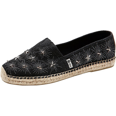 

JO&MARIO solid color flat bottom fashion hemp set foot comfortable breathable canvas casual shoes 01726W12719