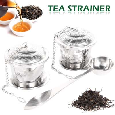 

1 Set Tea Strainer Tea Filter Ultra Fine Stainless Steel Strainer with Tea Scoop&Drip Trays