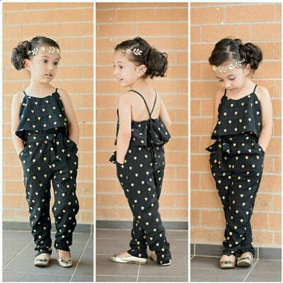 

Toddler Kids Girls Romper Jumpsuits Playsuit Pants Overalls Kids Summer Dress