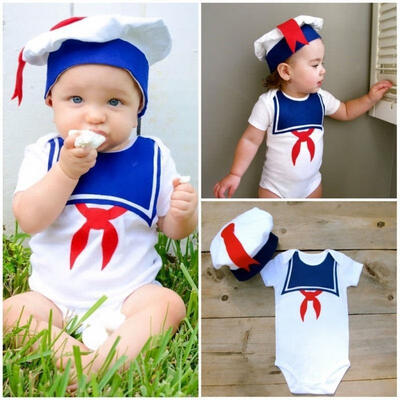 

Newborn Baby Boys Girls Bodysuit One-Piece Romper Hat Sailor Suit Outfit Clothes
