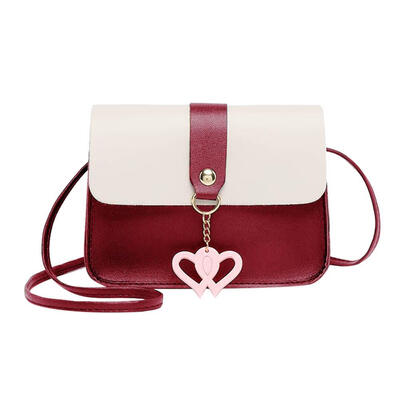 

Fashion Women Heart Pendant Crossbody Bag PU Leather Shoulder Phone Bags