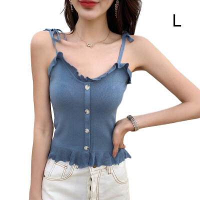 

Trend New Camisole Hong Kong Slim Vest Knit Bottoming Vest Cotton Ladies Camisole