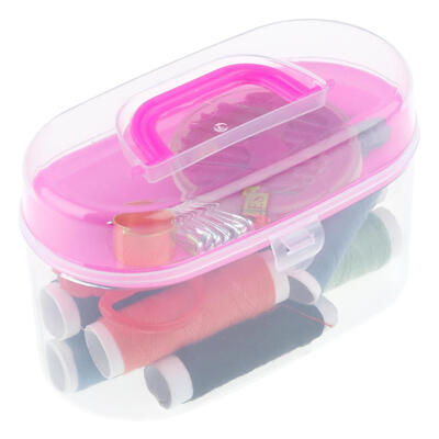 

2 Layers Portable Sewing Tool Kit Stitching Embroidery Needle Storage Box